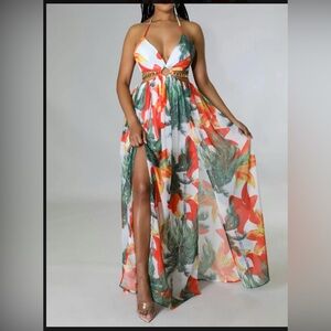 Tropical Floral Maxi Dress